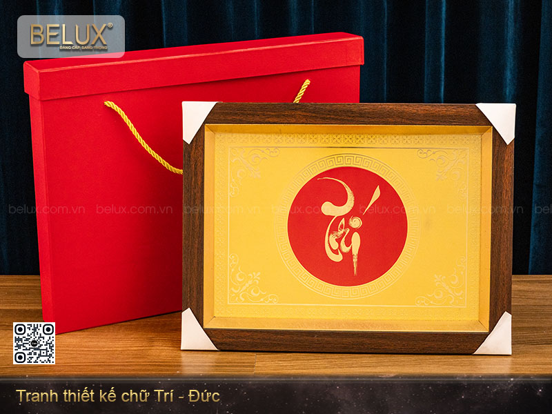 Tranh chữ Trí Đức thiết kế theo yêu cầu kt 40x30cm